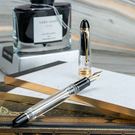 Pilot Custom 823 Writing Pen Stub Transparent with Black Ink
