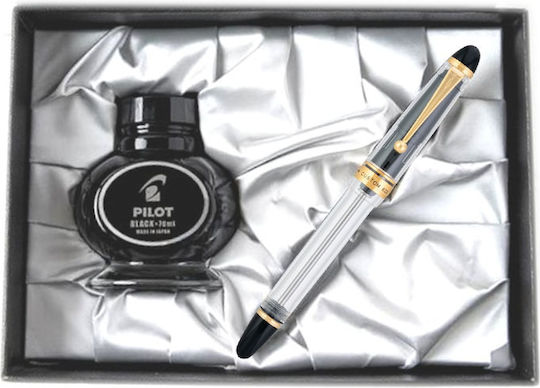 Pilot Custom 823 Writing Pen Stub Transparent with Black Ink