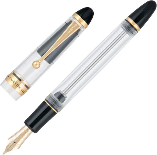 Pilot Custom 823 Writing Pen Stub Transparent with Black Ink