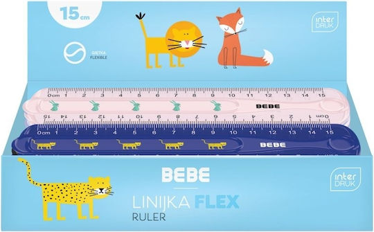 interDRUK Χάρακας 15cm Ροζ