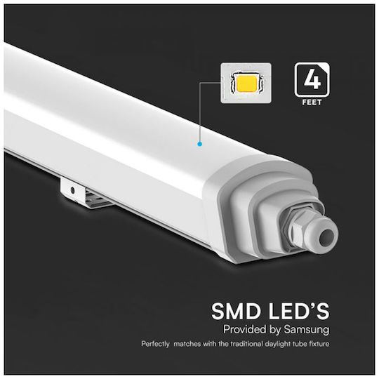 V-TAC LED Γραμμικό Φωτιστικό Οροφής 18W Ψυχρό Λευκό IP65 Μ60xΒ6.8xΥ5.9εκ.
