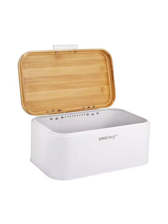 KING Hoff Inox Bread Box with Lid White