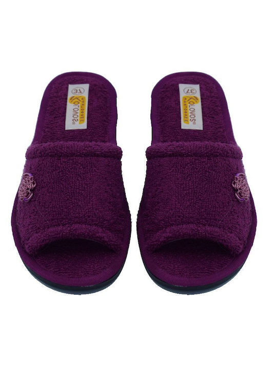 Kolovos Terry Winter Women's Slippers in Purple color