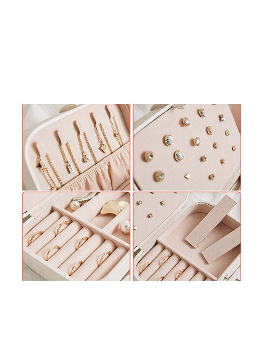 Verk Group Κουτί Κοσμημάτων Υφασμάτινο Λευκό 16x12x5.5cm