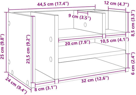 Ξύλινη Θήκη Χαρτιών σε Μαύρο Χρώμα 24x25x44.5εκ. 1τμχ