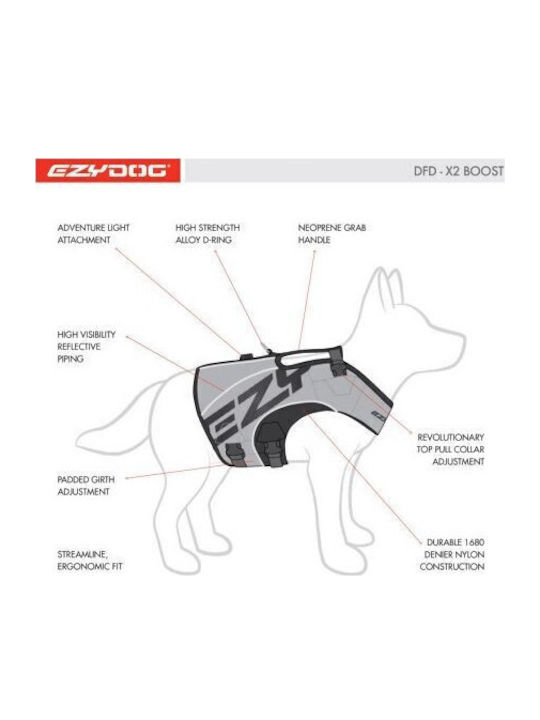 EZYDOG Спасителна Жилетка За Куче DFD X2 Boost Розова L (L:45-60см) (G:76-85см)