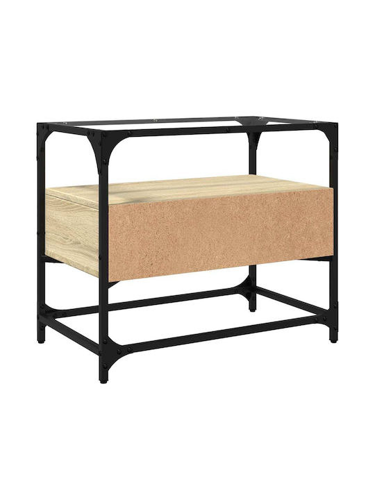 TV Stand Made of Metal and Brown Wood M60xD35xH51cm
