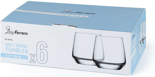 Luigi Ferrero Set Whiskey Glasses Cocktail Glasses Glass 345ml 6 Pieces