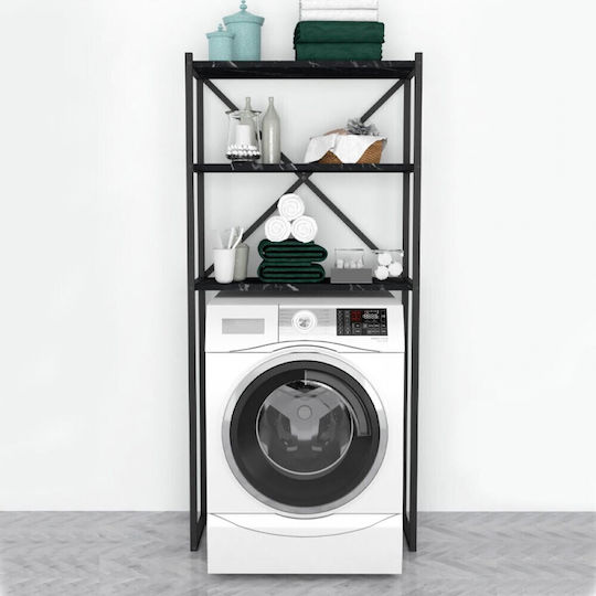 Megapap Mindy Επιδαπέδια Ραφιέρα Μπάνιου Μεταλλική 66x34x160cm Μαύρη