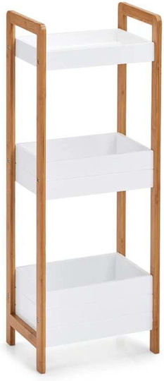 Zeller Wall Mounted Bathroom Shelf Bamboo 28x20x28cm White
