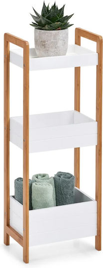 Zeller Wall Mounted Bathroom Shelf Bamboo 28x20x28cm White