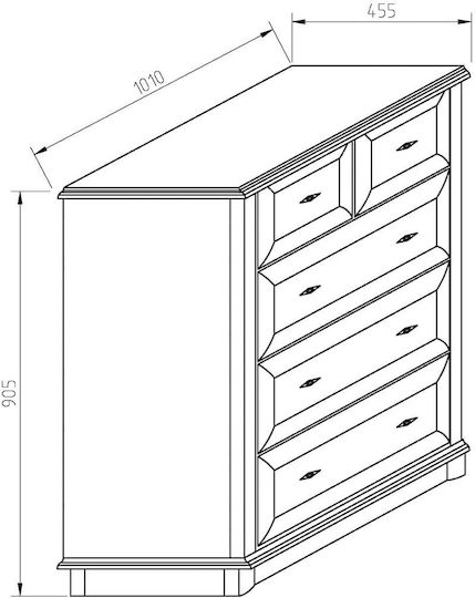 Συρταριέρα Ξύλινη Bocar 110x45.5x90.5εκ.