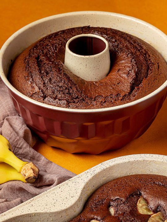 Nava Non-stick Aluminum Cake 1 Cups Baking Pan Terrestrial Burgundy 27x27x10cm