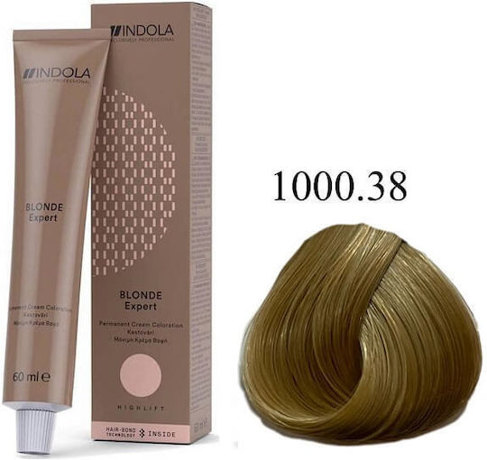 Indola Hair Dye 1000.38 Blonde Golden Chocolate Permanent Dye 60ml