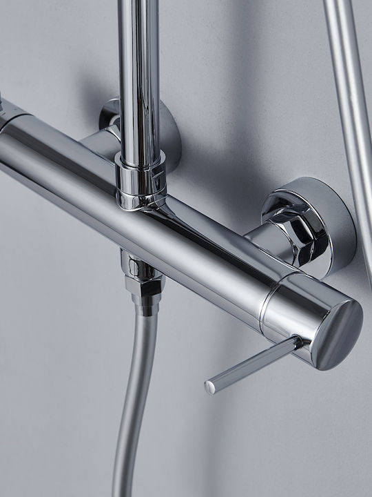 Orabella Imperial Shower Column with Mixer Silver