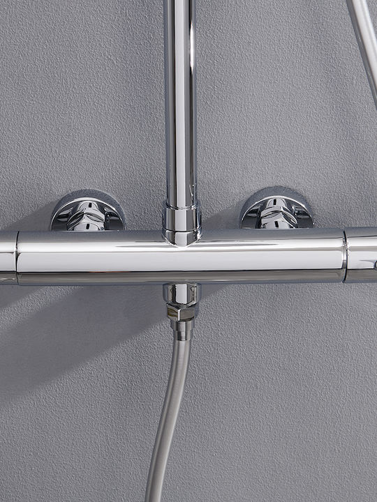 Orabella Imperial Shower Column with Mixer Silver
