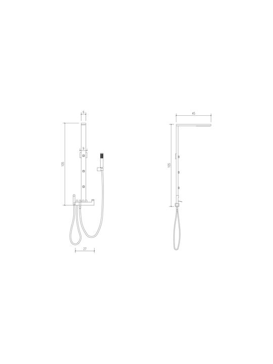 Sparke Duschsäule mit Armatur Gray