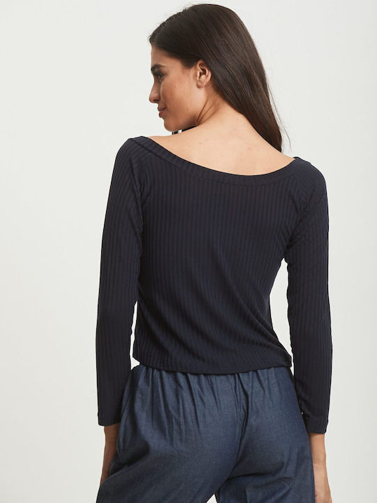 Γυναικεία Μπλούζα Off-Shoulder Μπλε