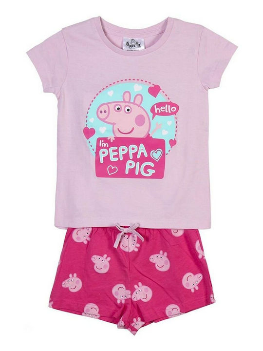 Peppa Pig Παιδική Πιτζάμα Καλοκαιρινή Ροζ