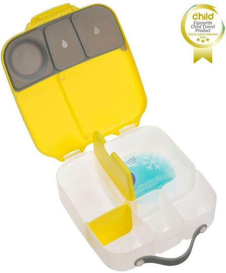 B.Box Mini Lunchbox Plastik Kinder Lebensmittelbehälter 2Es Yellow Grey 23.5 x 21.5 x 6.5cm