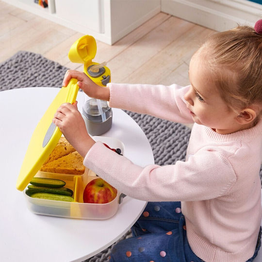 B.Box Mini Lunchbox Plastik Kinder Lebensmittelbehälter 2Es Yellow Grey 23.5 x 21.5 x 6.5cm