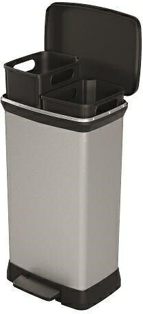 Curver Waste Bin Waste Metallic with Pedal Gray 50lt 1pcs