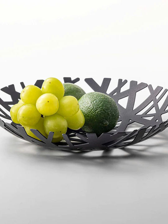 Yamazaki Tower Fruit Bowl Metallic Black 26x26cm
