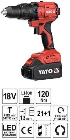 Yato COMBO 3XL Set Eckiges Rad & Bohrschrauber & Hammer Brushless 18V mit 2 Batterien 4Ah und Hülle
