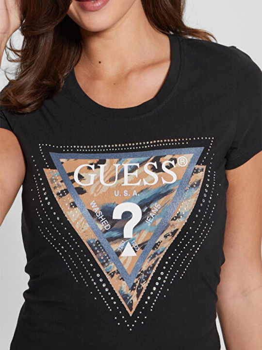 Women's Checked Black T-shirt