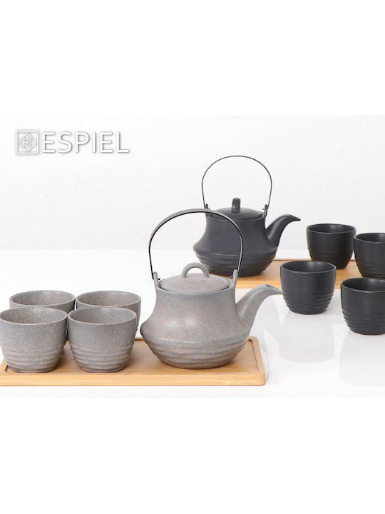 Espiel Ritual Σετ Τσαγιού με Κούπα και Φίλτρο Κεραμικό Μαύρη 600ml 5τμχ