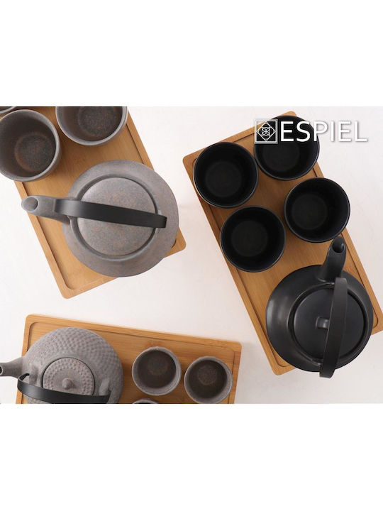 Espiel Tea Set with Cup and Filter Ceramic in Gray Color 750ml 5pcs