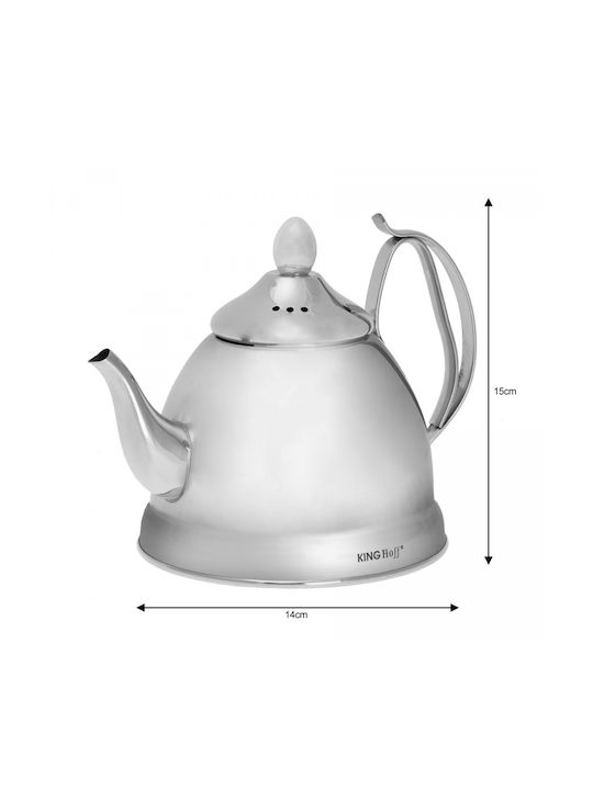 KING Hoff Τσαγιέρα Ανοξείδωτη Ασημί 1000ml