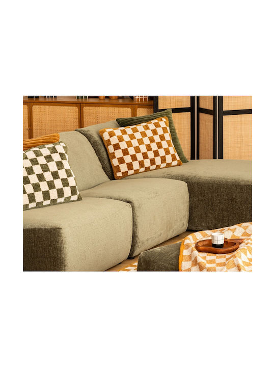 Atmosphera Sofa-Kissen Itha Fleece Ocker Gelb 38x58cm