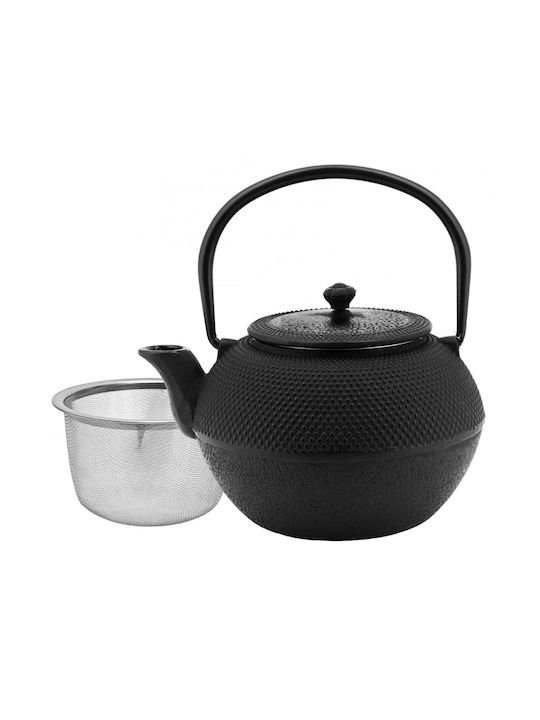 KING Hoff Τσαγιέρα Μαντεμένια Μαύρη 1200ml