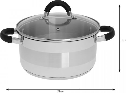 KING Hoff Deep Stainless Steel Pot 4lt / 22cm