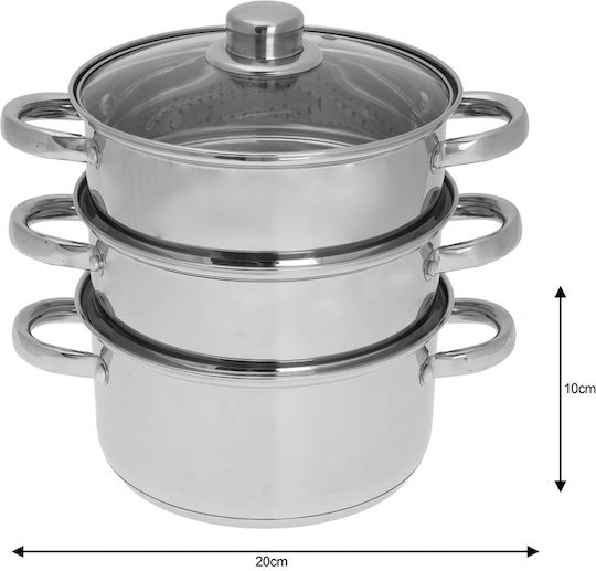 KING Hoff Tiefer Edelstahl-Topf 3.1Es / 20cm