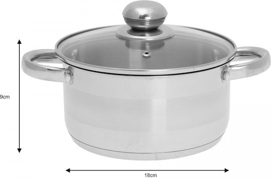 KING Hoff Deep Stainless Steel Pot 2lt / 18cm