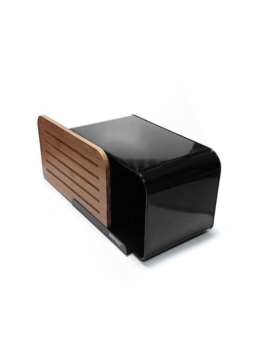KING Hoff Bread Box Wooden Black 35x20.4x21.5cm