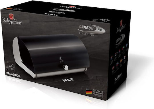 Berlinger Haus Metallic Line Bread Box with Lid Metallic Black 40.4x20x27.4cm
