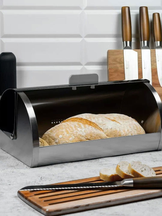 KING Hoff Cutie de pâine cu capac Inox Argintie 36x21x17cm