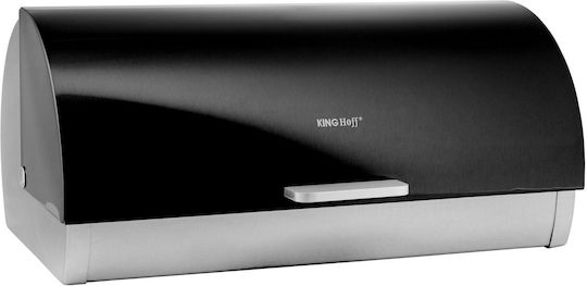 KING Hoff Bread Box with Lid Inox Silver 36x21x17cm