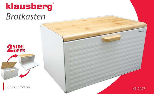 Klausberg Bread Box made of Bamboo Gray 23.5x23.5x21cm