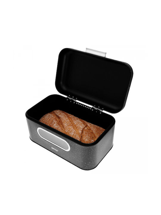 KING Hoff Bread Box Plastic Black 30x19.5x15.8cm