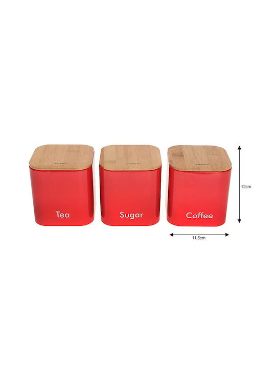 KING Hoff Bread Box with Lid made of Bamboo Red