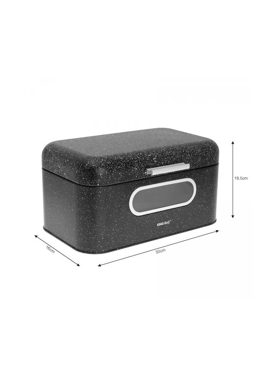 KING Hoff Bread Box Plastic Black 30x19.5x15.8cm