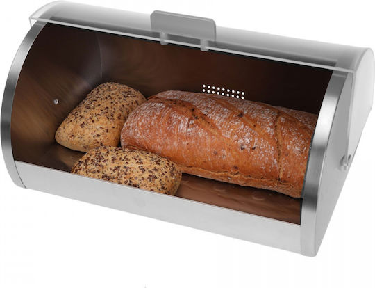 KING Hoff Кутия за хляб с капак Inox Сива 39.5x28x18.5см