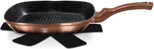 Berlinger Haus Metallic Line Grill made of Aluminum with Stone Coating Rose Gold Noir Collection 28cm