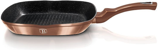 Berlinger Haus Metallic Line Grill made of Aluminum with Stone Coating Rose Gold Noir Collection 28cm