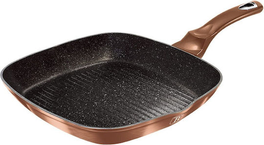 Berlinger Haus Metallic Line Grill made of Aluminum with Stone Coating Rose Gold Noir Collection 28cm