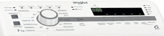 Whirlpool Πλυντήριο Ρούχων Άνω Φόρτωσης 7kg 1151 Στροφών FreshCare NTDLR 7220SS PL/N